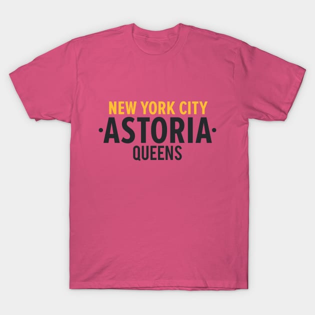 New York Queens - Queens Astoria - Queens clean Typo T-Shirt by Boogosh